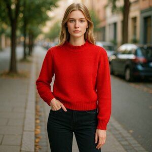 & Other Stories Long Sleeve Ruffle Collar Sweater- size EU M